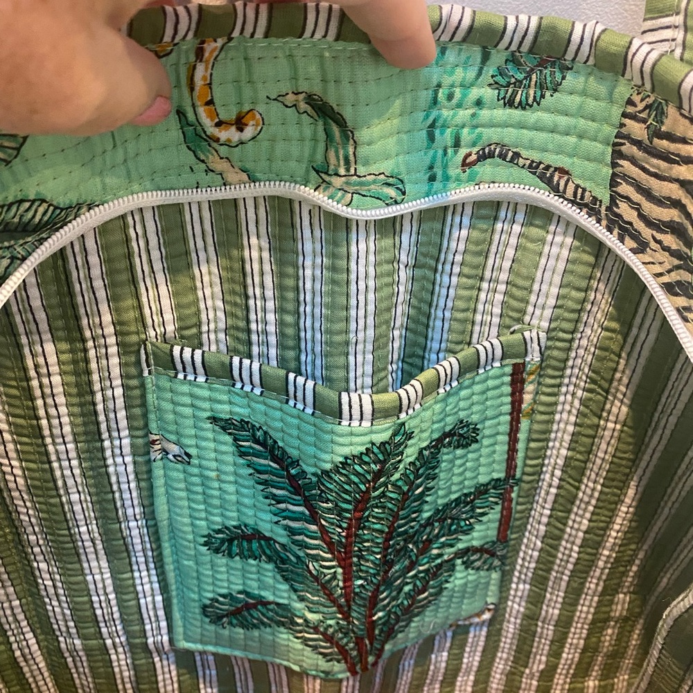 Floral Quilted pinkcity hand loom cotton tote NWOT - Picture 4 of 14